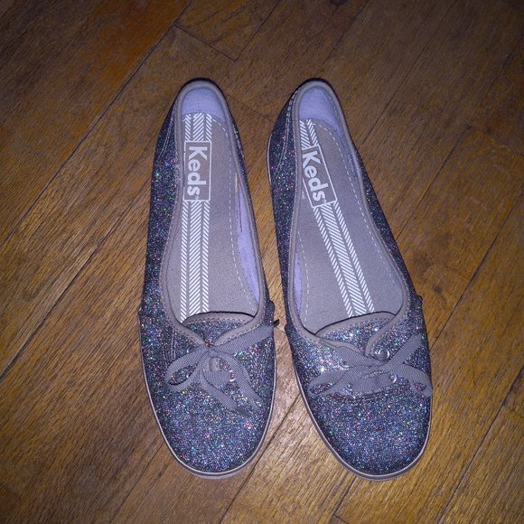 Scarpe Keds Teacup Lurex Stripe Argento